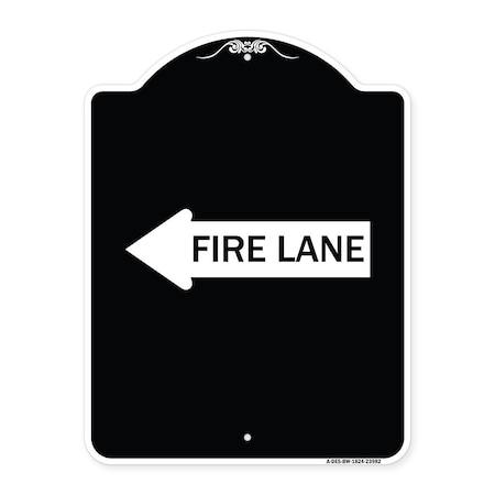 Fire Lane Left Arrow Heavy-Gauge Aluminum Architectural Sign